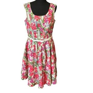 Donna Ricco New York Sleeveless Floral Fit & Flare Dress Size 12